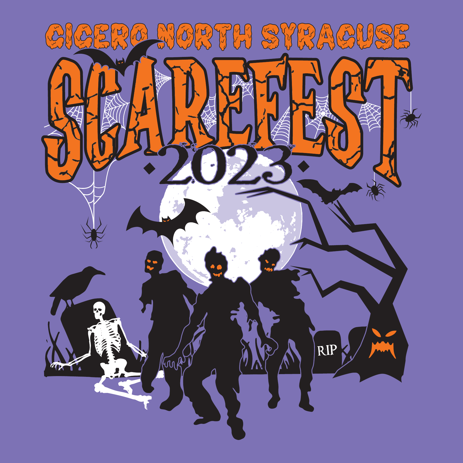 CNS Scarefest 2023 Halloween-themed cheerleading apparel artwork